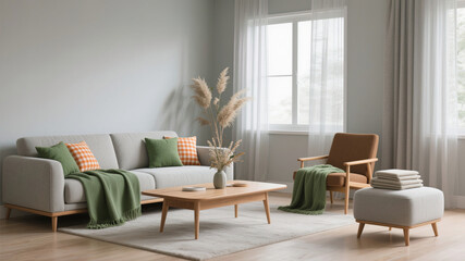 modern living room with fireplace