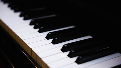 close up of piano keys