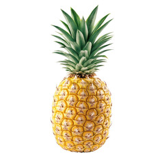 Fototapeta premium Single pineapple, vibrant yellow