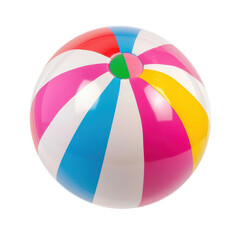 A colorful beach ball on transparent background