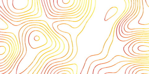 The red yellow and white contours topography stylized height of the lines map- Topographic map background geographic line map with seamless ornament design
