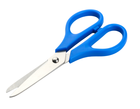 Blue scissors with ergonomic design, perfect tool.