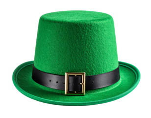 Green top hat for festive celebrations.