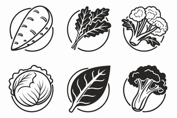 set of black and white flowers