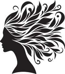 Botanical Hair Silhouette of a Woman | Nature & Beauty Vector Art
Elegant black silhouette of a woman’s profile with flowing floral and botanical hair design. A perfect fusion of nature and femininit
