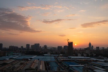 Fototapeta premium sunset over the city