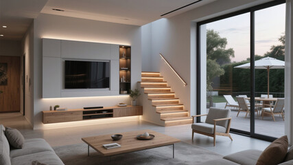 Fototapeta premium living room with fireplace