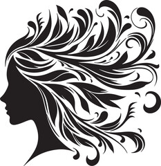 Botanical Hair Silhouette of a Woman | Nature & Beauty Vector Art
Elegant black silhouette of a woman’s profile with flowing floral and botanical hair design. A perfect fusion of nature and femininit
