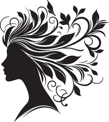 Botanical Hair Silhouette of a Woman | Nature & Beauty Vector Art
Elegant black silhouette of a woman’s profile with flowing floral and botanical hair design. A perfect fusion of nature and femininit

