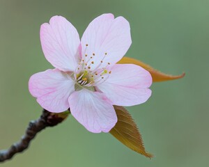 Obraz premium Pink blossom s soft glow a delicate dance of spring with petals unfurling in gentle sunlight and