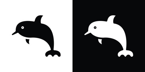 Fototapeta premium Dolphin icon for social media, app, and web design. Vector illustration.