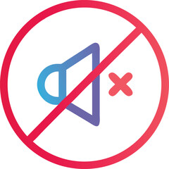 Muted Speaker Icon with Red Ban Symbol Vector. mute sign symbol.