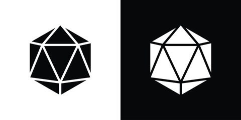 Dice d20 icon vector design template elegant style