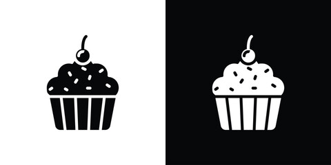Cupcake icon vector design template elegant style