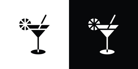 Citrus Martini glass icon vector design template elegant style