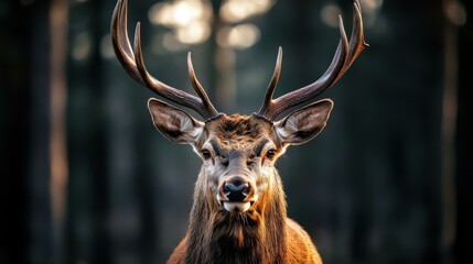 Majestic deer standing in serene forest during daytime