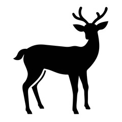 black and white Deer Vector Design