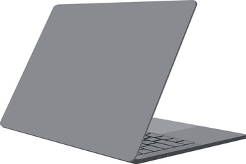 Open laptop seen from behind