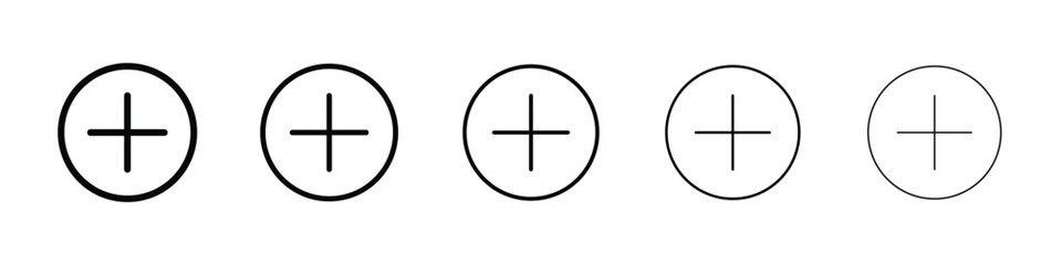 Add icons in black stroke designs on white background