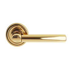 Elegant Golden Door Handle with Curved Design isolated on transparent white background, clipping path