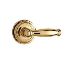 Elegant Golden Door Handle with Curved Design isolated on transparent white background, clipping path