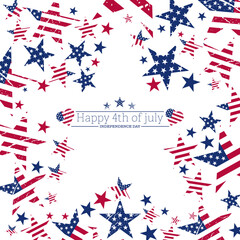 Abstract 3d usa flag frame, american flag, independence day text vector illustration. Usa freedom flag to use for 4th july independence day, memorial day projects. 