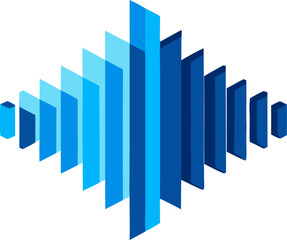 Fototapeta premium A 3d styled soundwave with layered audio signals icon