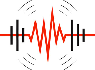 Pulse signal with surrounding soundwave patterns