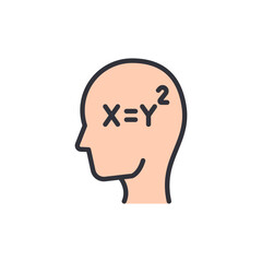 Human Head With Math Equation Symbolizes Cognitive Functionality