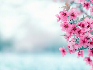Delicate pink blossoms herald the arrival of spring bringing fresh hope and beauty with soft focus