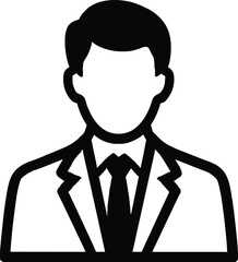 Obraz premium Professional Businessman Icon Simple, Clean Vector Illustration of a Man in a Suit