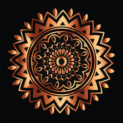 Premium Luxurious Golden Mandala Design | Royal Blue Background Art