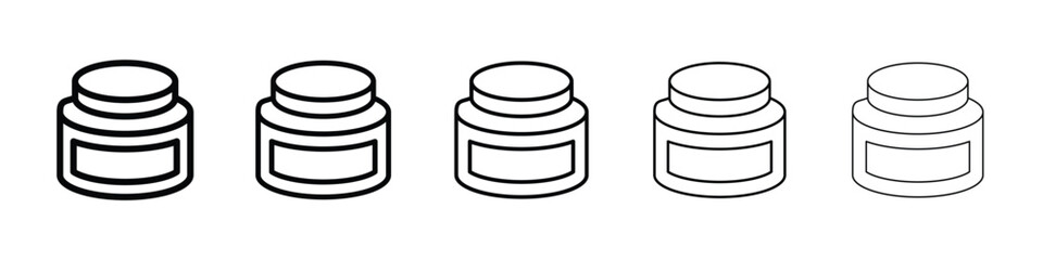 Cream icons in black stroke designs on white background