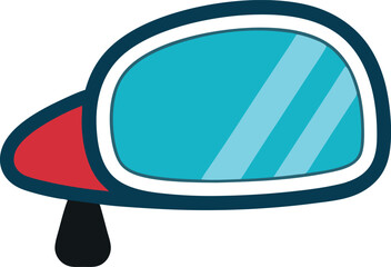 Close-up of car mirror reflecting road, modern vehicle side mirror, auto mirror detail, safe driving accessory, car rearview mirror image for transportation and automotive stock photo.