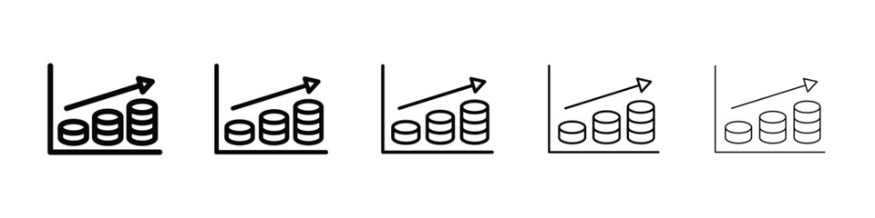 Earning icons in black stroke designs on white background