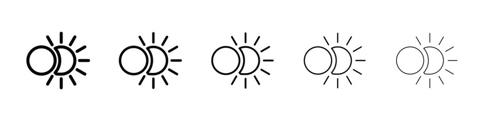 Eclipse icons in black stroke designs on white background