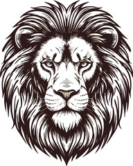 Obraz premium Lion head detailed vector illustration with majestic mane and intense eyes design 