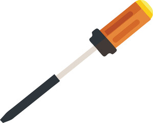 High-quality isolated image of a single screwdriver tool on white background, ideal for DIY, hardware, construction, maintenance, repair, and tool-related design or commercial use.