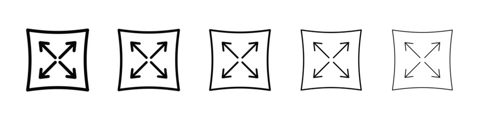 Expand icons in black stroke designs on white background