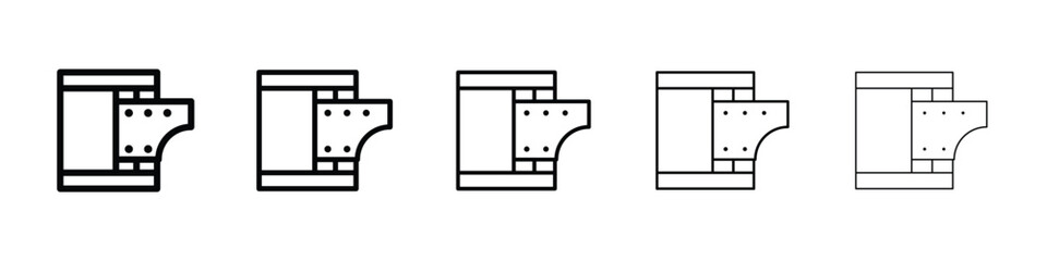 Film canister icons in black stroke designs on white background