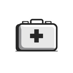 Obraz premium First aid kit icon in simple style for websites, with copy space