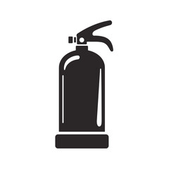Black and white fire extinguisher design for safety awareness