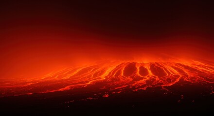 Fototapeta premium Volcanic glow gradient molten lava hues with ash textured depth