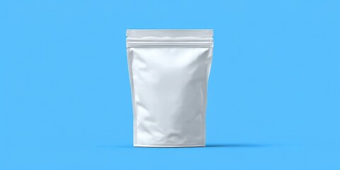 A white coffee pouch mockup banner