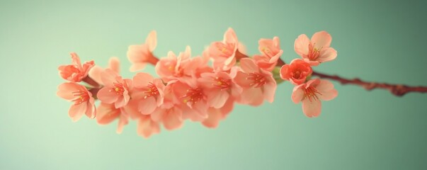 Delicate peach blossoms herald the arrival of spring s gentle embrace against a serene pastel
