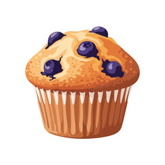 Delicious Blueberry Muffin Illustration