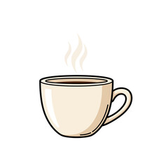 Steaming Coffee Cup - Clean Vector Illustration