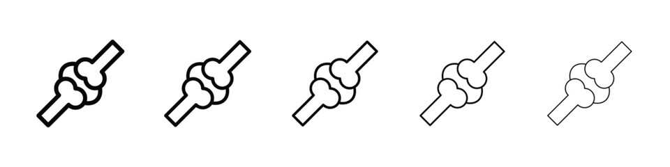 Joint icons in black stroke designs on white background