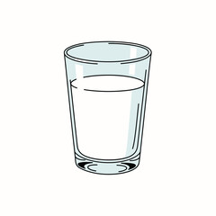 Clear Glass of Water - Simple Illustration