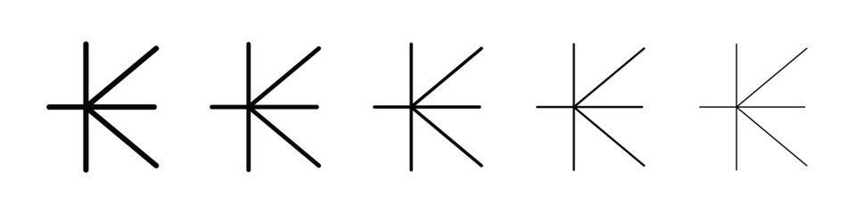 Kip icons in black stroke designs on white background